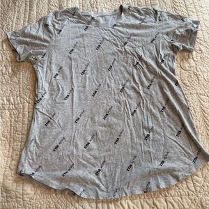 NWOT Zyia Active Gray Logo-Print Tee